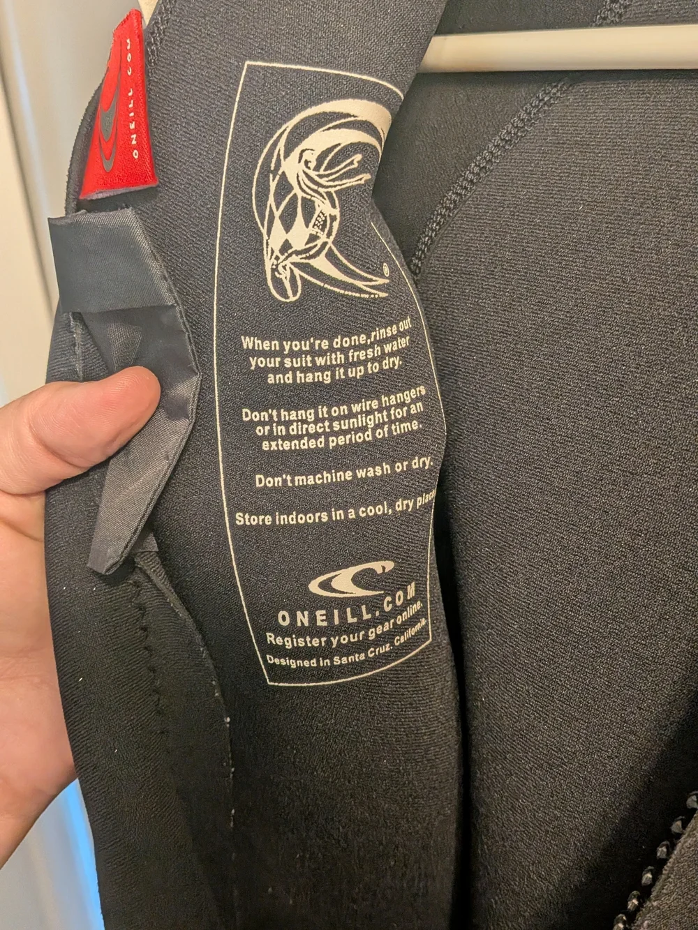 O'Neill Men's Black & Red Wetsuit Jacket - Size M